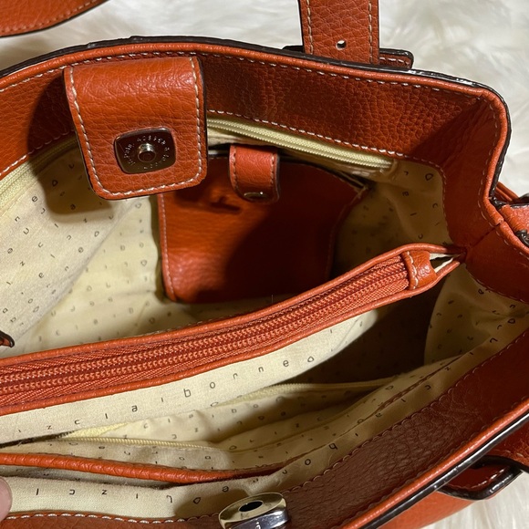 Liz Claiborne Dark Orange 3 pocket Satchel -Never used #H-5 - Picture 7 of 9